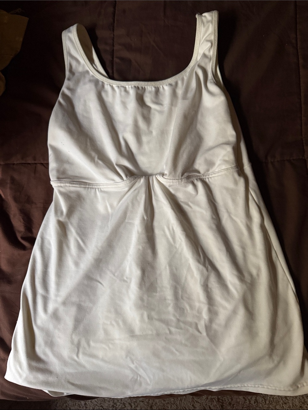 Flexees White compression lined Scoop Neck Tank - Women's Athletic Tunic